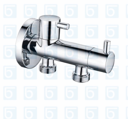 Двоен ъглов кран 1/2"х1/2"х1/2" Disflex