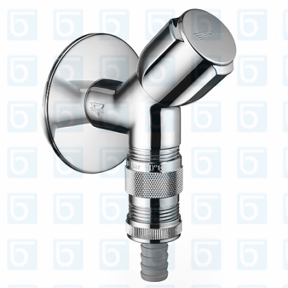 Спирателен ъглов кран 1/2"х3/4" с щуцер за пералня/миялна SCHELL COMFORT
