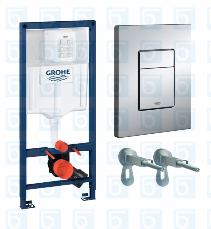 Комплект за WC Rapid SL 3 в 1 - структура, бутон и окачване GROHE Rapid SL 38772001