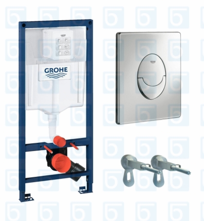 Комплект структура за WC Rapid SL 3 в 1 с бутон и окачване GROHE Rapid SL 38721001