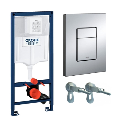 Комплект за WC Rapid SL 3 в 1 - структура, бутон и окачване GROHE Rapid SL 38772001